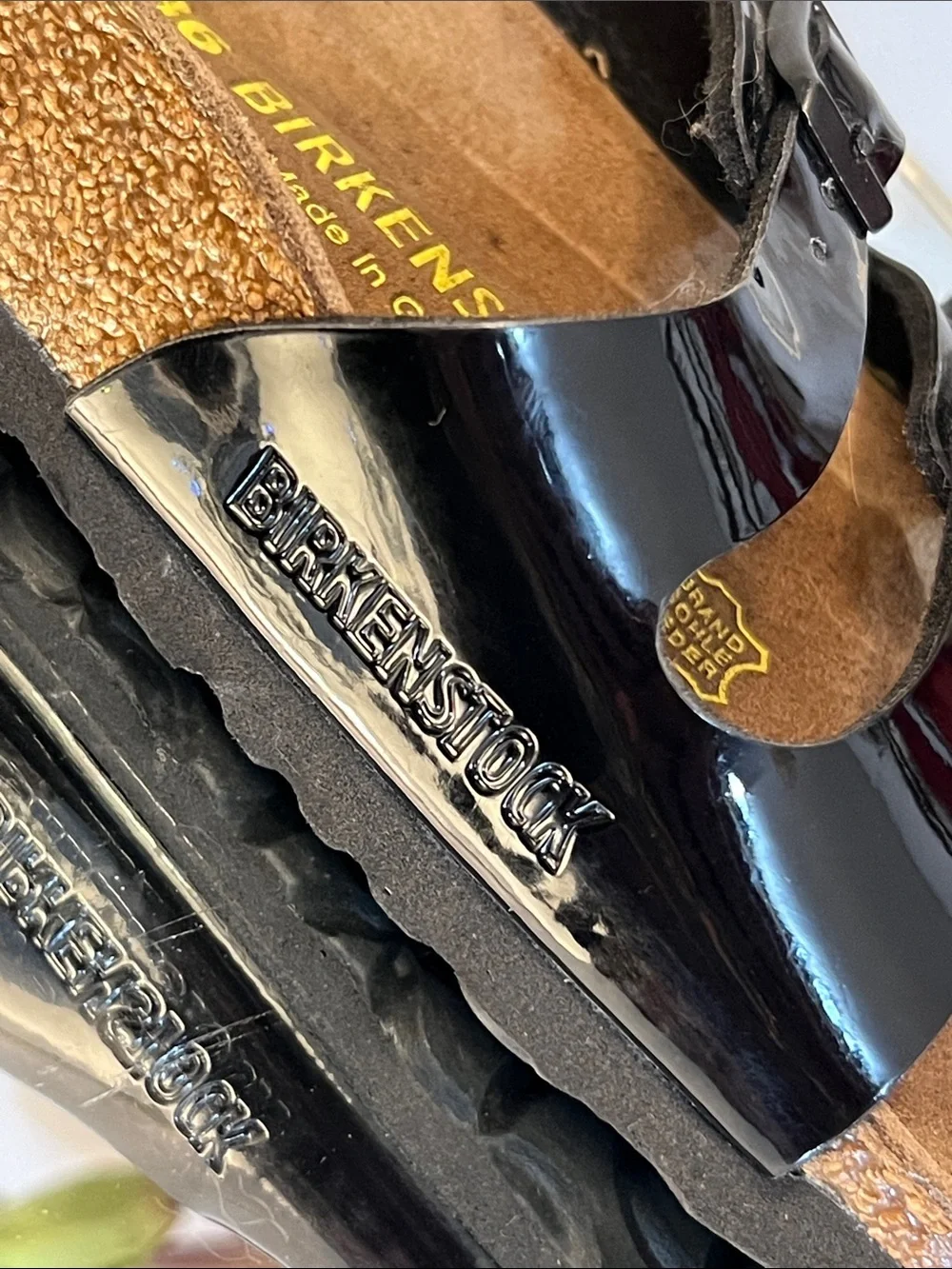 Birkenstock Ibiza Black Patent Leather Dual-Buckle Sandals Size 36